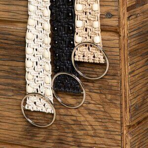 Ivory O Ring Beaded Adjustable Belt
